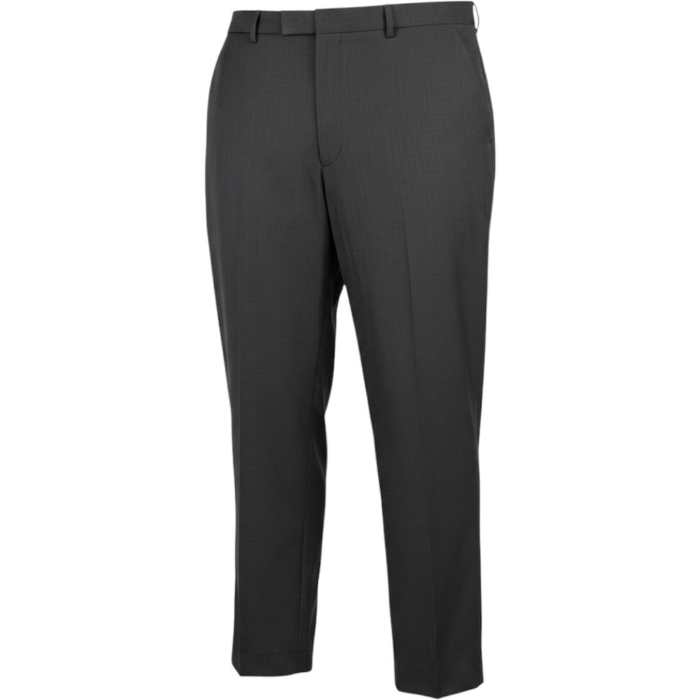 Van Heusen Dress Pants Mens 46x30 Dark Charcoal Gray Solid Flat Front Trousers